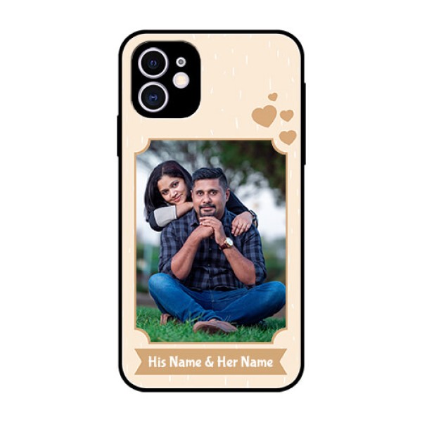 Apple iPhone 11 Custom Glass Phone Case - with confetti love design Apple iPhone 11 Custom Glass Phone Case - with confetti love design