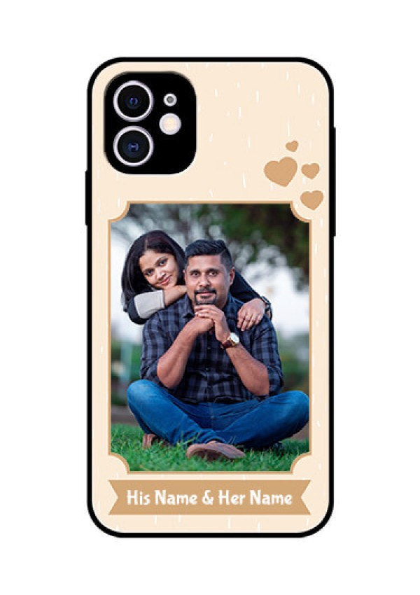 Apple iPhone 11 Custom Glass Phone Case  - with confetti love design 