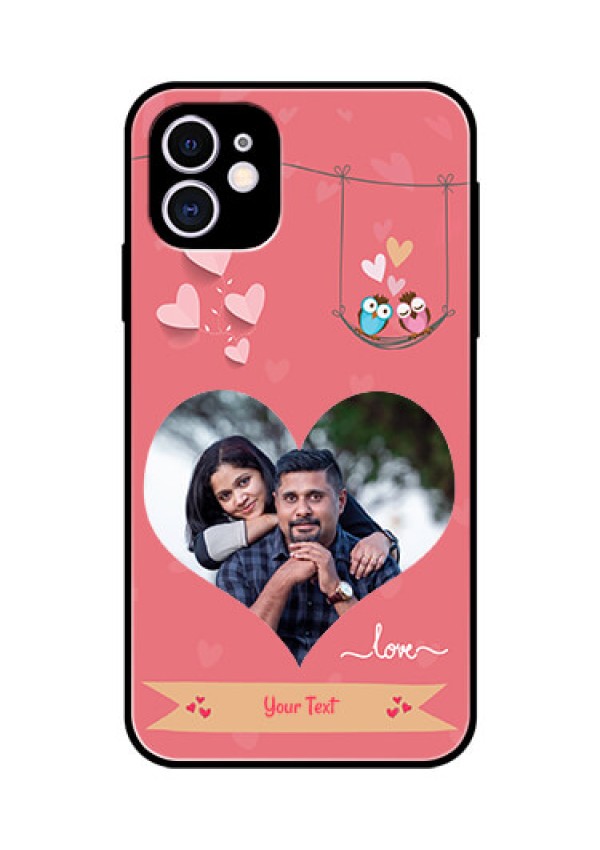 Apple iPhone 11 Personalized Glass Phone Case  - Peach Color Love Design 