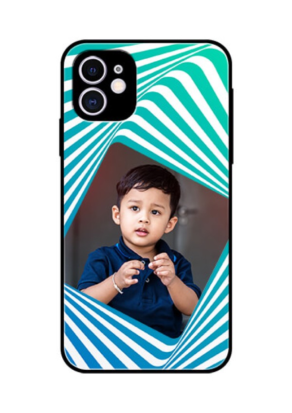 Apple iPhone 11 Personalized Glass Phone Case  - Abstract Spiral Design