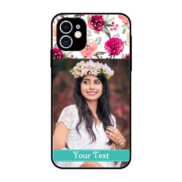 Apple iPhone 11 Custom Glass Phone Case  - Watercolor Floral Design