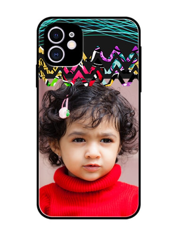 Custom Apple iPhone 11 Personalized Glass Phone Case  - Neon Abstract Design