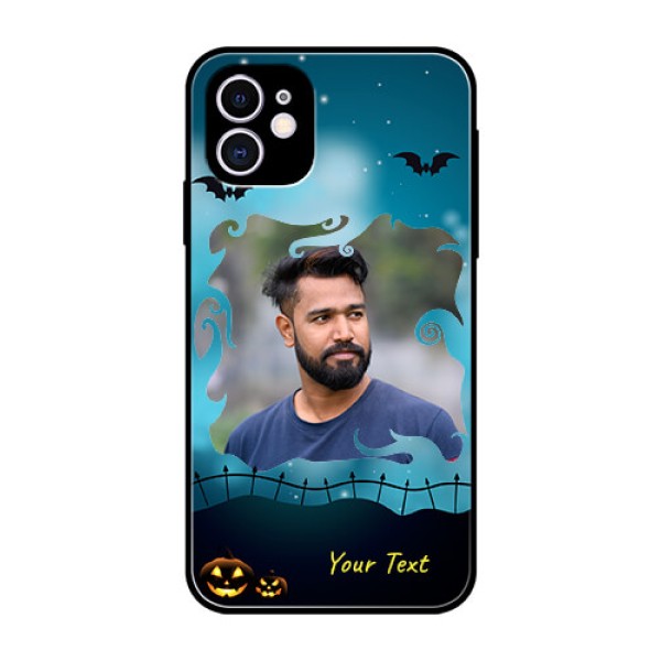 Apple iPhone 11 Custom Glass Phone Case - Halloween frame design Apple iPhone 11 Custom Glass Phone Case - Halloween frame design