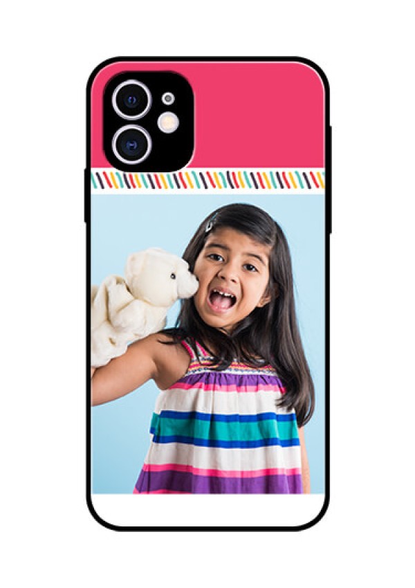 Apple iPhone 11 Personalized Glass Phone Case  - Line art design