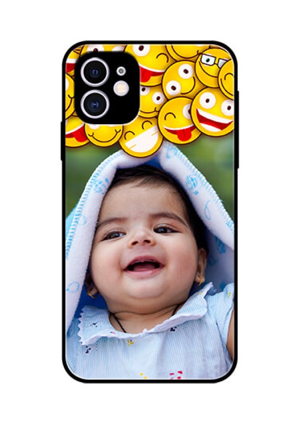 Apple iPhone 11 Custom Glass Mobile Case  - with Smiley Emoji Design
