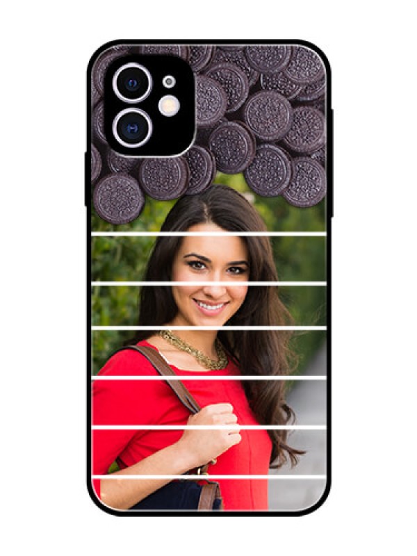 Custom Apple iPhone 11 Custom Glass Phone Case  - with Oreo Biscuit Design
