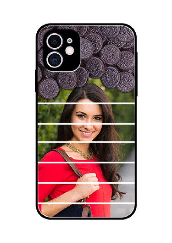 Apple iPhone 11 Custom Glass Phone Case  - with Oreo Biscuit Design