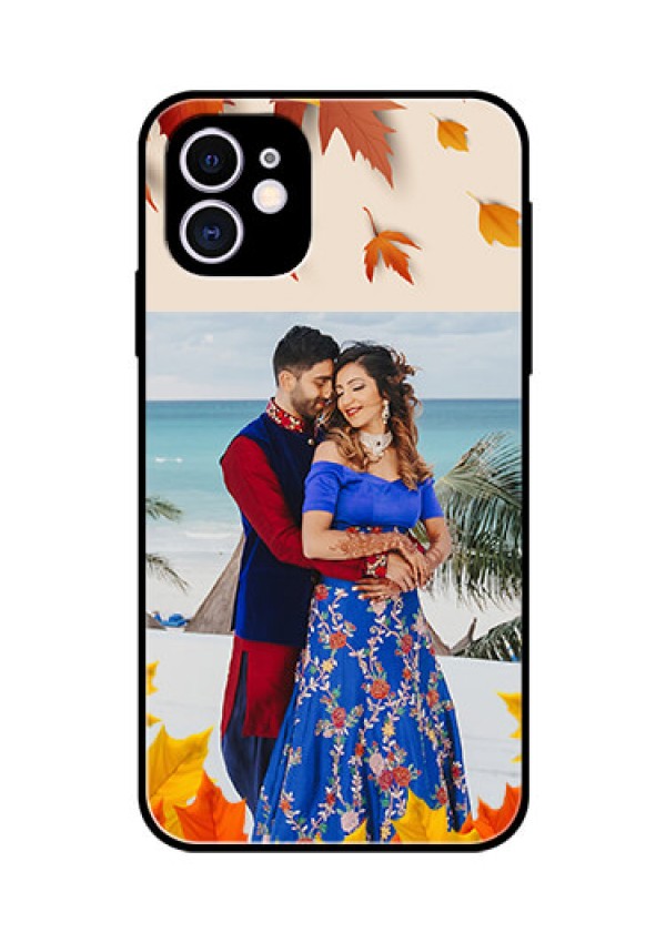 Apple iPhone 11 Photo Printing on Glass Case  - Autumn Maple Leaves Design