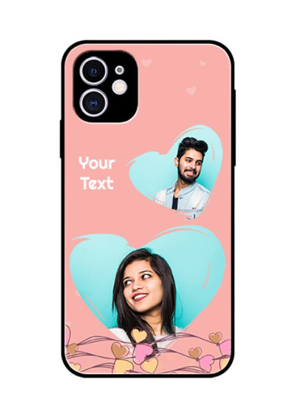 Apple iPhone 11 Custom Glass Mobile Case  - Love Doodle Design