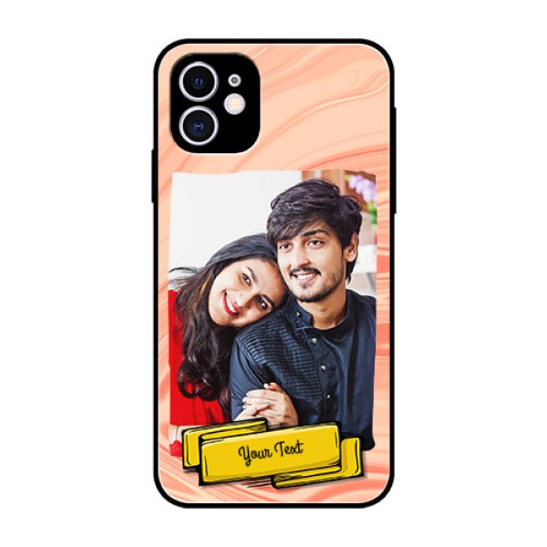 Apple iPhone 11 Personalized Glass Phone Case  - Marble Texture Design