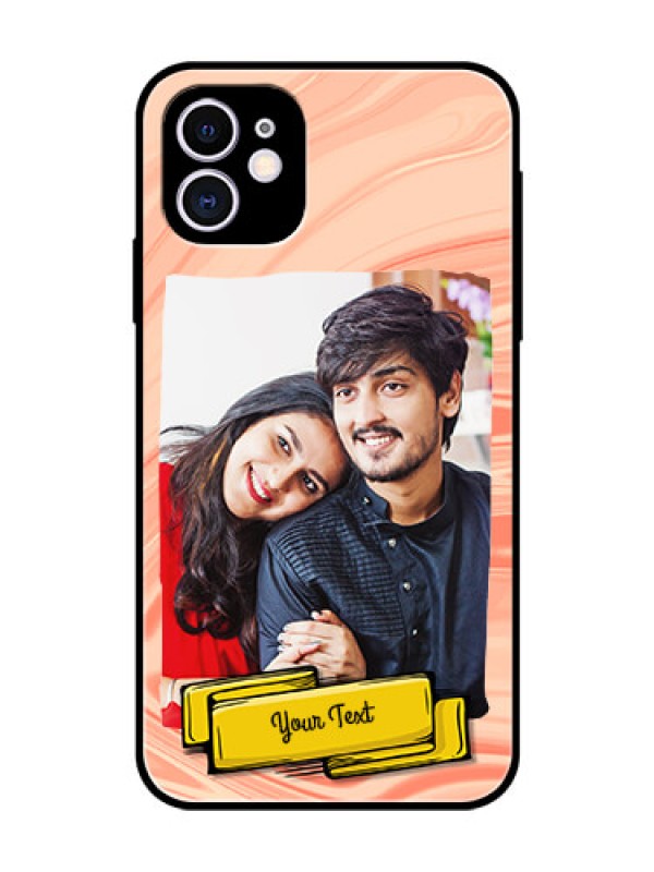 Custom Apple iPhone 11 Personalized Glass Phone Case  - Marble Texture Design