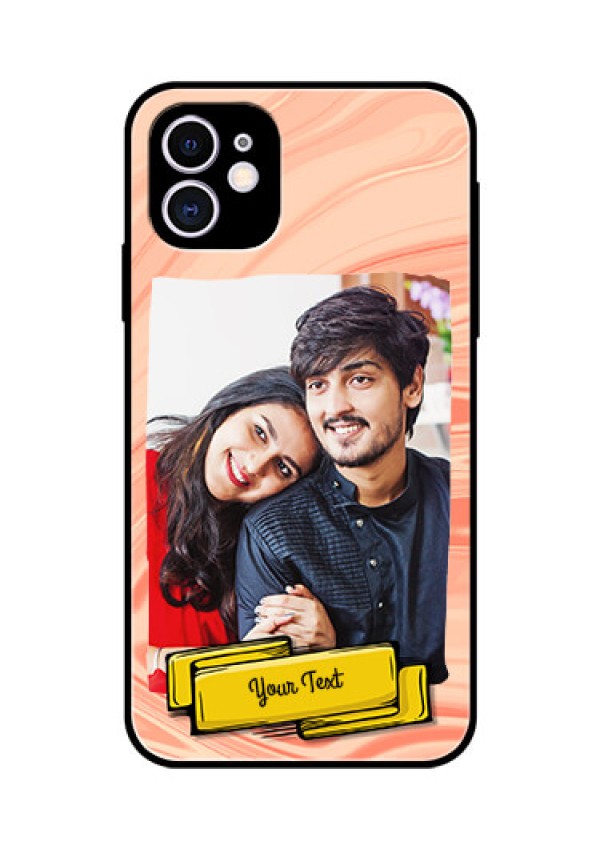 Apple iPhone 11 Personalized Glass Phone Case  - Marble Texture Design