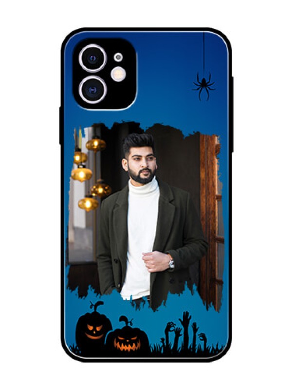 Custom Apple iPhone 11 Photo Printing on Glass Case  - with pro Halloween design 