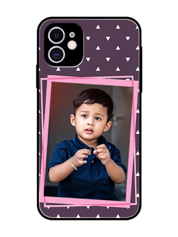 Custom Apple iPhone 11 Custom Glass Mobile Case  - Triangle Pattern Dotted Design