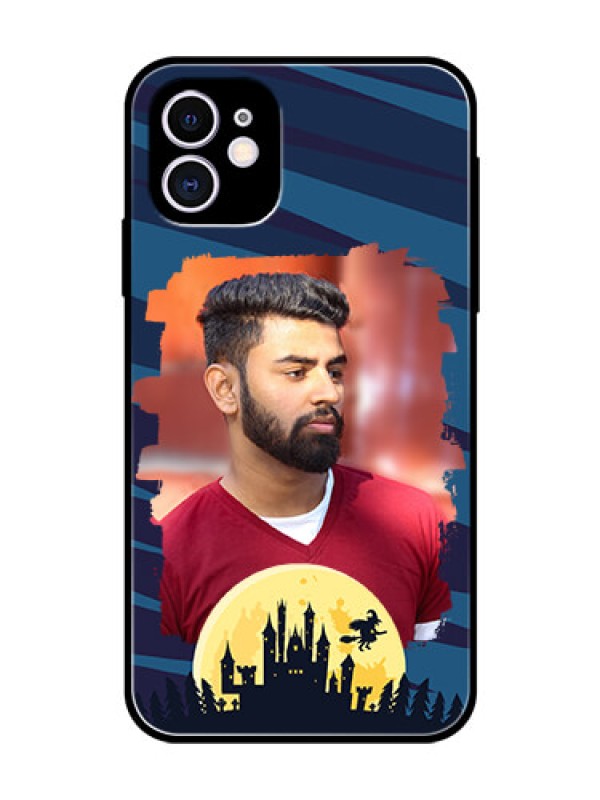 Custom Apple iPhone 11 Photo Printing on Glass Case  - Halloween Witch Design 