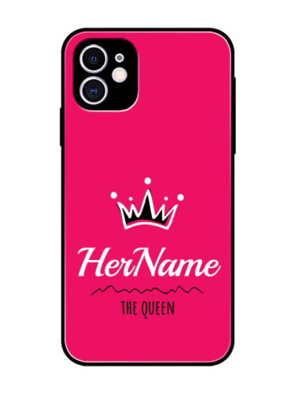 Custom Iphone 11 Glass Phone Case Queen with Name