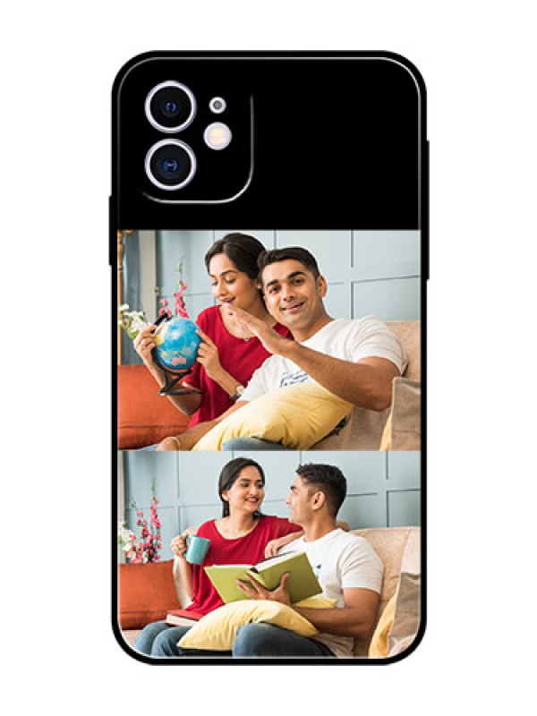 Custom Iphone 11 2 Images on Glass Phone Cover