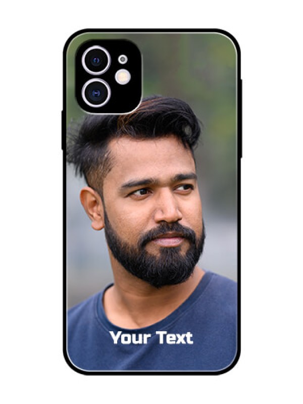Custom Iphone 11 Glass Mobile Cover: Photo with Text