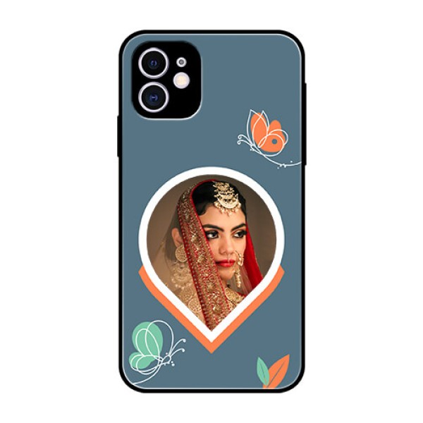 iPhone 11 Custom Glass Mobile Case - Droplet Butterflies Design iPhone 11 Custom Glass Mobile Case - Droplet Butterflies Design