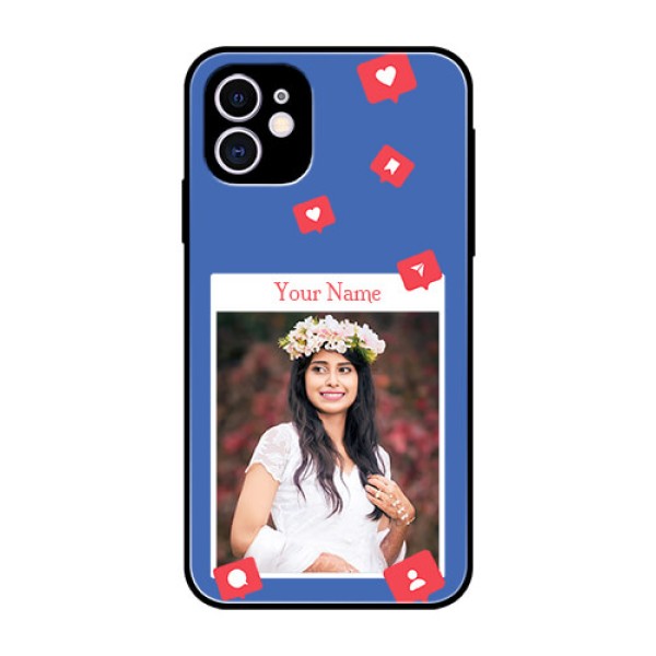 iPhone 11 Custom Glass Phone Case - Like Share And Comment Design iPhone 11 Custom Glass Phone Case - Like Share And Comment Design
