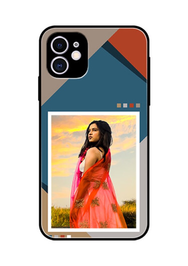 iPhone 11 Personalized Glass Phone Case - Retro color pallet Design