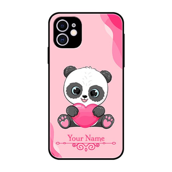iPhone 11 Custom Glass Mobile Case - Cute Panda Design