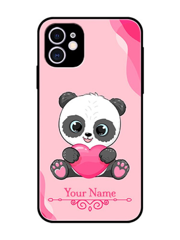 Custom iPhone 11 Custom Glass Mobile Case - Cute Panda Design