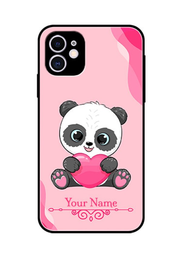 iPhone 11 Custom Glass Mobile Case - Cute Panda Design