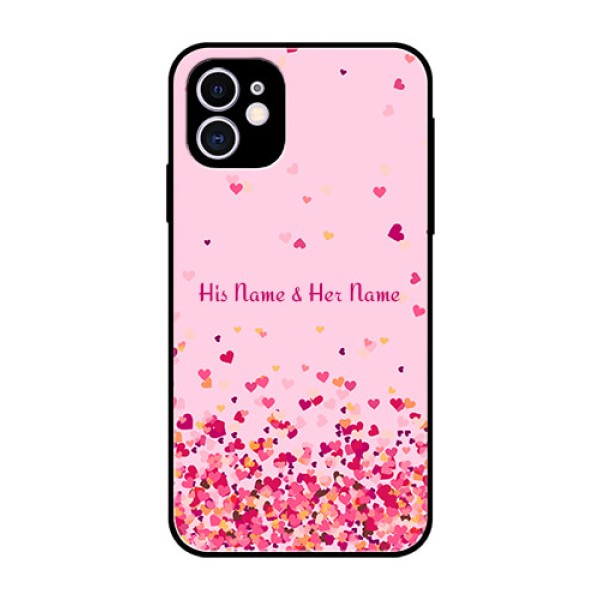 iPhone 11 Photo Printing on Glass Case - Floating Hearts Design iPhone 11 Photo Printing on Glass Case - Floating Hearts Design