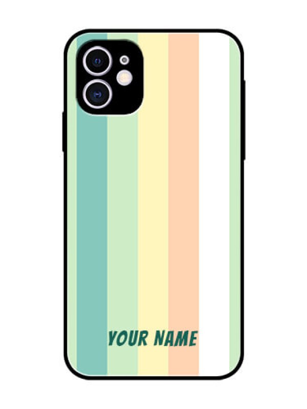 Custom iPhone 11 Photo Printing on Glass Case - Multi-colour Stripes Design