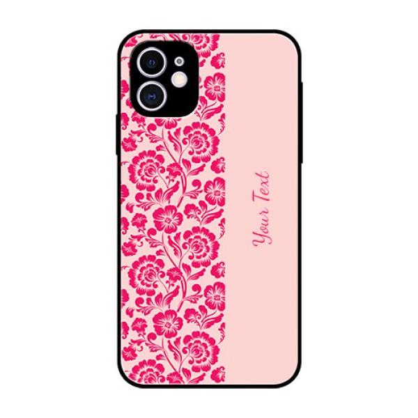 iPhone 11 Custom Glass Phone Case - Attractive Floral Pattern Design