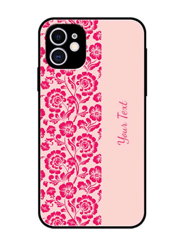 Custom iPhone 11 Custom Glass Phone Case - Attractive Floral Pattern Design