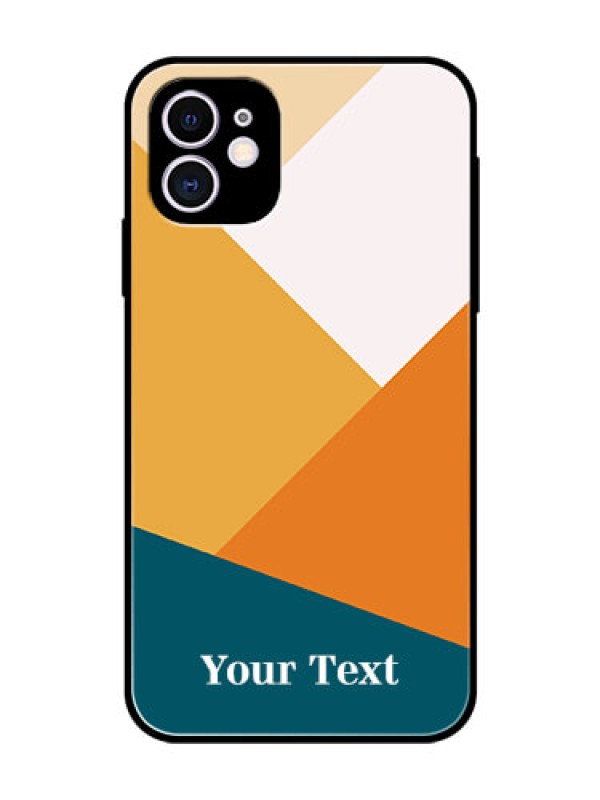 Custom iPhone 11 Personalized Glass Phone Case - Stacked Multi-colour Design