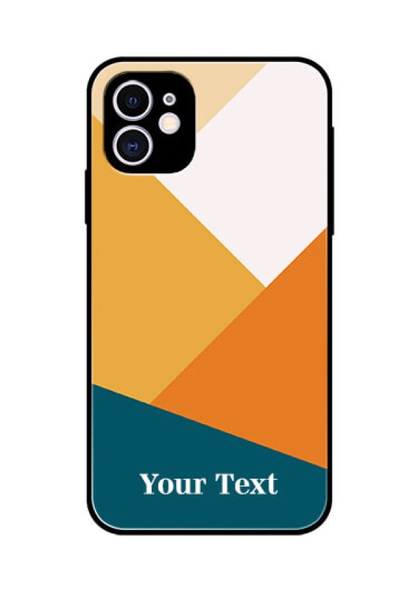 iPhone 11 Personalized Glass Phone Case - Stacked Multi-colour Design