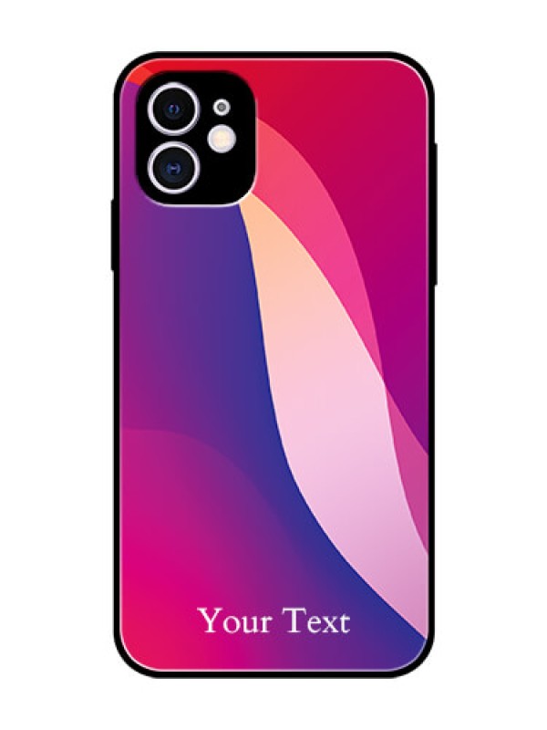 Custom iPhone 11 Personalized Glass Phone Case - Digital abstract Overlap Design