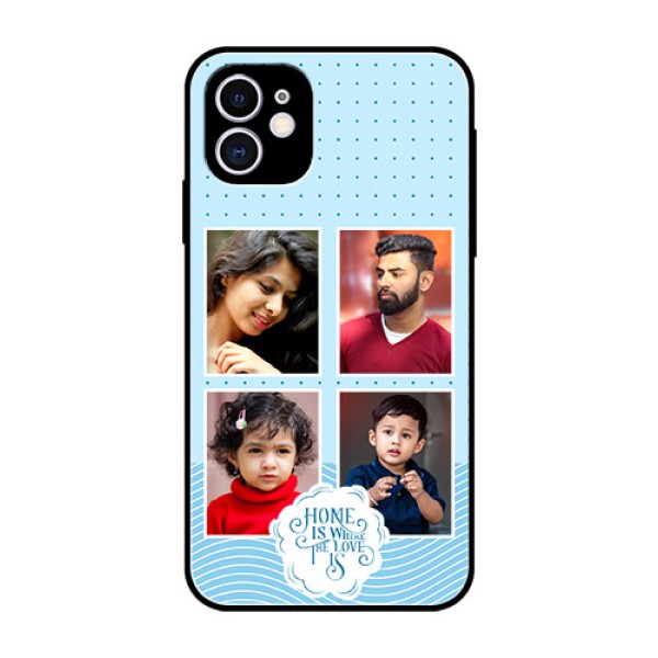 iPhone 11 Custom Glass Phone Case - Cute love quote with 4 pic upload Design iPhone 11 Custom Glass Phone Case - Cute love quote with 4 pic upload Design