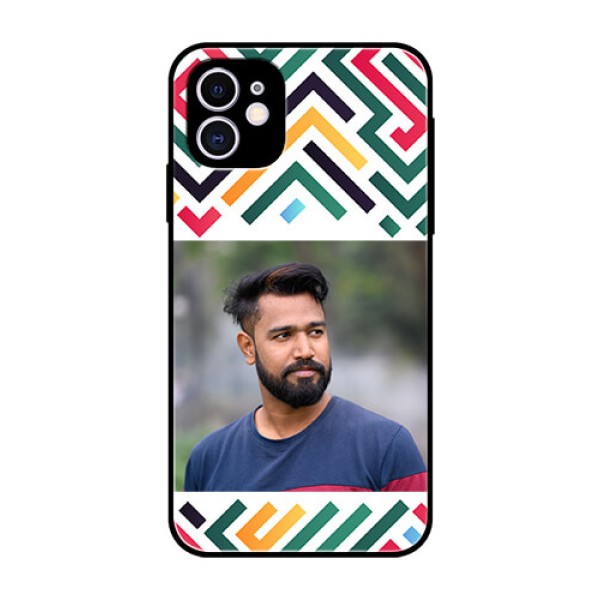 iPhone 11 Personalized Glass Phone Case - Colorful Maze Pattern Design iPhone 11 Personalized Glass Phone Case - Colorful Maze Pattern Design