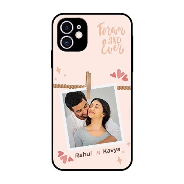 iPhone 11 Custom Glass Phone Case - Forever and ever love Design