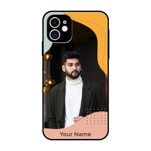 iPhone 11 Personalized Glass Phone Case - Tri-coloured overlay design iPhone 11 Personalized Glass Phone Case - Tri-coloured overlay design
