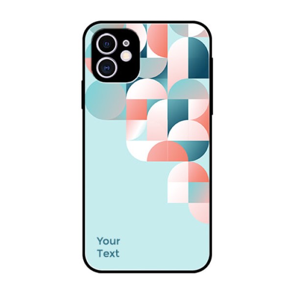 iPhone 11 Custom Glass Phone Case - Stylish Semi-circle Pattern Design iPhone 11 Custom Glass Phone Case - Stylish Semi-circle Pattern Design