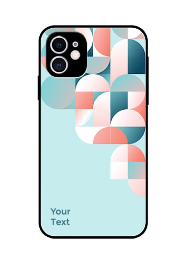 iPhone 11 Custom Glass Phone Case - Stylish Semi-circle Pattern Design