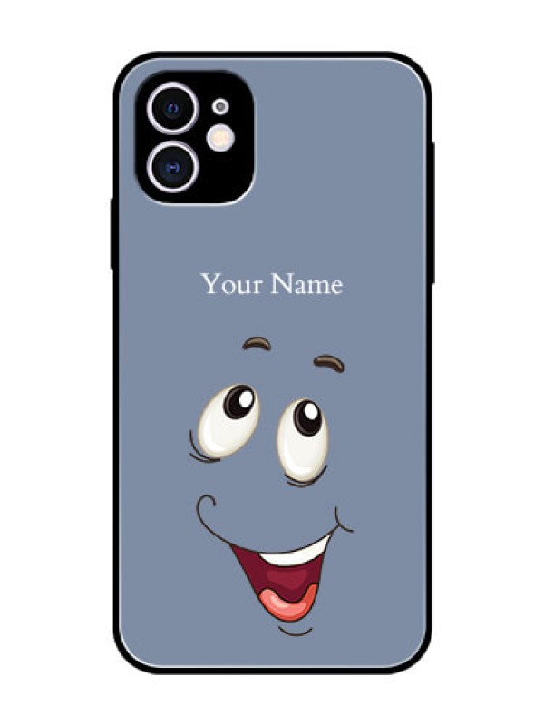 Custom iPhone 11 Photo Printing on Glass Case - Laughing Cartoon Face Design