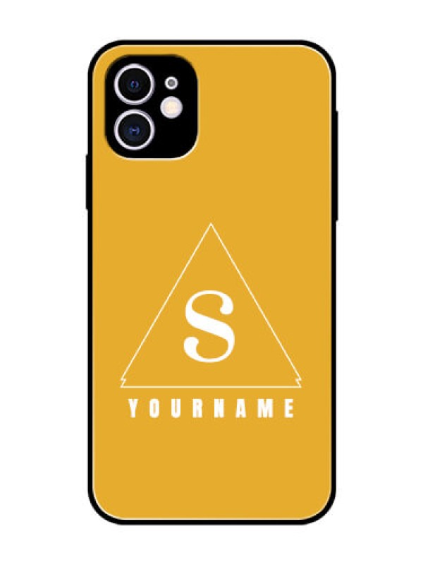 Custom iPhone 11 Personalized Glass Phone Case - simple triangle Design