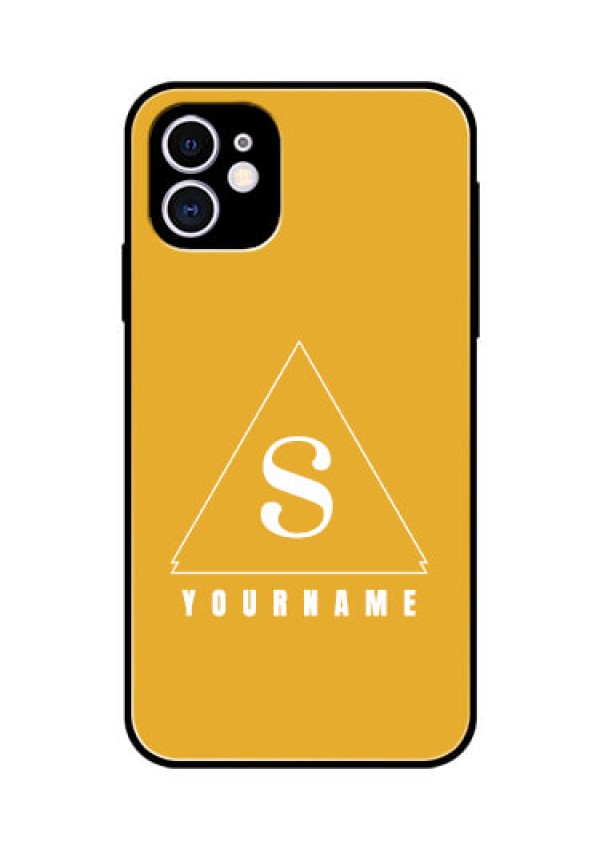 iPhone 11 Personalized Glass Phone Case - simple triangle Design