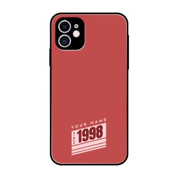 iPhone 11 Custom Glass Phone Case - Red custom year of birth Design