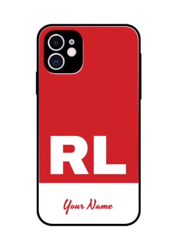 iPhone 11 Personalized Glass Phone Case - dual tone custom text Design