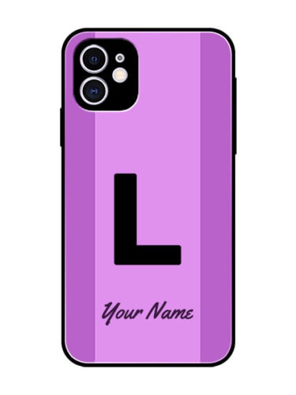 Custom iPhone 11 Custom Glass Phone Case - Tricolor custom text Design