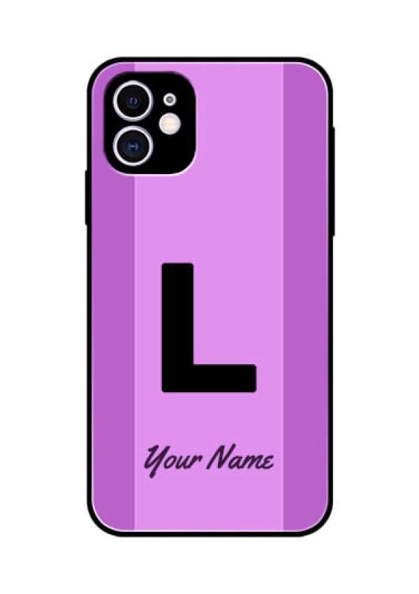 iPhone 11 Custom Glass Phone Case - Tricolor custom text Design