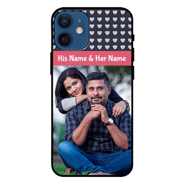 Iphone 12 Mini Custom Glass Mobile Case - Love Symbols Design Iphone 12 Mini Custom Glass Mobile Case - Love Symbols Design