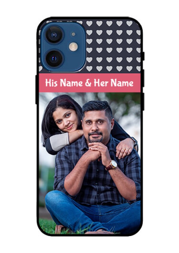 Iphone 12 Mini Custom Glass Mobile Case  - Love Symbols Design